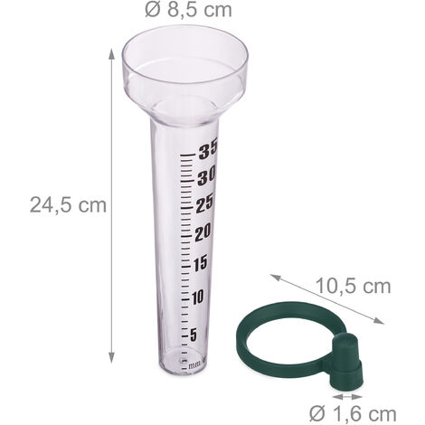 Pluviometro Da Giardino Relaxdays - Set Di 3 Con Supporto, Misura Pioggia Fino 35 Mm/m&sup2;