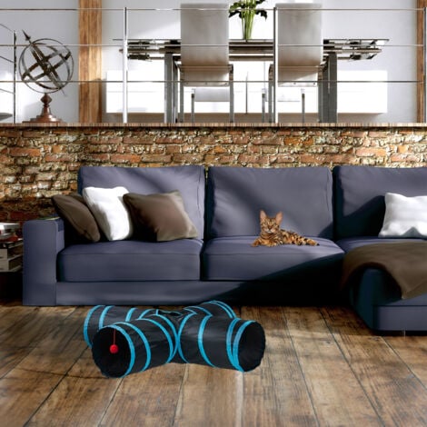 Tunnel Per Gatti Relaxdays | 50x25 Cm, Con Palline E Campanello, Anche Per Conigli E Animali Piccoli - Foto 7