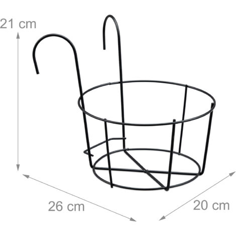 UPP Fioriera Da 40 Cm Con Supporto Universale – Per Recinzioni E Ringhiere Fino A 10 Cm, Antracite, Con Sottovaso Integrato