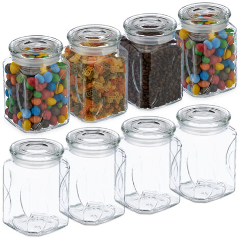 Relaxdays Barattoli Spezie, Set di 20 Vasetti in Vetro 150 ml, Contenitori con Tappo in Sughero, con Etichette e Imbuto, 11 x 5.5 x 5.5 cm