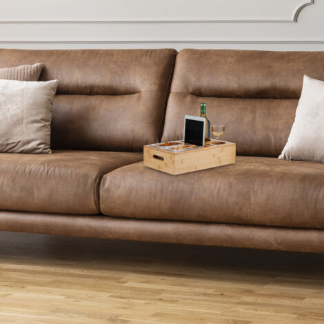 Couchbar Vassoio Portasnack In Bambù Per Divano: Reggitore, Ciotole E Portaoggetti Tutto In Uno!