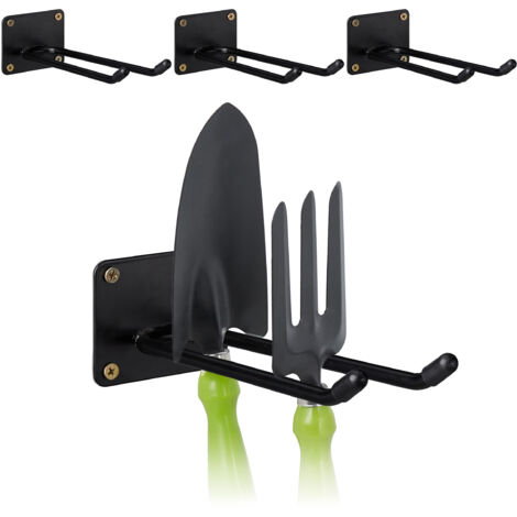 Ganci Appendi Attrezzi Da Giardino | Set 20 Pezzi | Per Scope, Pale, Rastrelli | Nero/argento, Regge 3 Kg