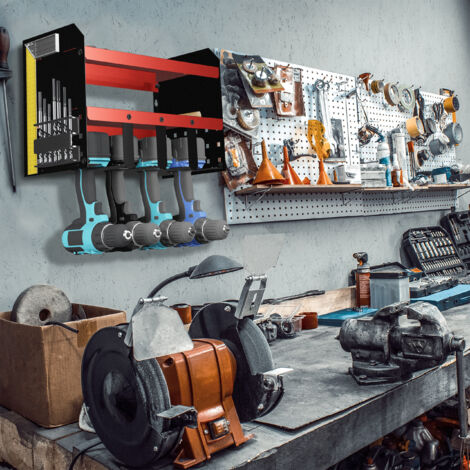 Porta Attrezzi Da Parete - Set 2 Pezzi Per Trapani Ed Elettroutensili, Fino A 15kg