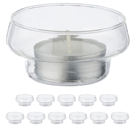 Set Di 2 Portacandele In Vetro Cristallo – Trasparenti, Eleganti, Per Candele A Colonna E Coniche