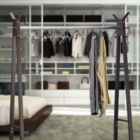 Set 20 Grucce Per Pantaloni Con Clip Regolabili - Bianche Per Guardaroba