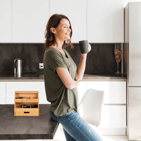 Relaxdays Porta Cialde Girevole, Organizer per 40 Capsule Nespresso