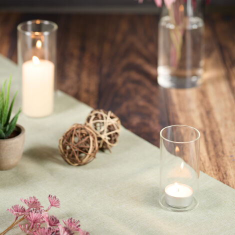 Vasi Decorativi In Vetro E Legno - Set 3 Pezzi Per Piante Da Interno, Stile Vintage - Foto 12