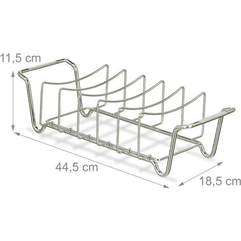 Tepro 8586 Supporto Per Costolette E Cestello Per Arrosti, Cromato, Portata Fino A 11 Costine, Accessorio Barbecue