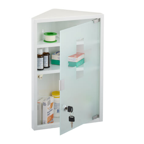 Armadietto Medicinali Relaxdays - Con Chiusura A Chiave, 32x21.5x9.5cm | Bianco E Verde - Foto 8