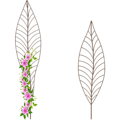 Relaxdays Set 2 Tralicci Per Piante Rampicanti - Nero, Acciaio E Plastica, 122x59cm - Foto 10