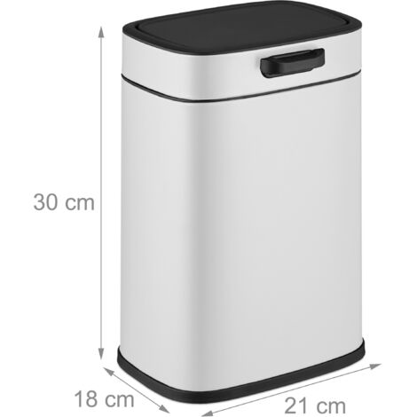 Relaxdays Pattumiera A Pedale 20L: Cestino Cucina In Acciaio Con Secchio Interno Estraibile, Bianco