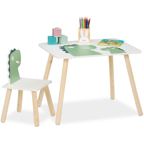 Set Tavolino E 2 Sedie Per Bambini Relaxdays - In MDF Bianco Per Cameretta, Altezza Ridotta - Foto 5