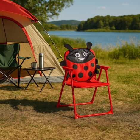 Relaxdays Poltroncina Pieghevole da Campeggio per Bambini, Sedia
