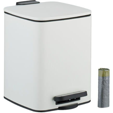Relaxdays Pattumiera Cucina, Cestino Rifiuti 20 L, Pedale e Cestello Interno Rimovibile, Cesto Acciaio Inox, Argentato