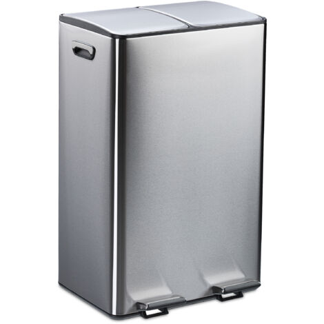 Pattumiera a Pedale Acciaio Inox 20 L Cesto Rimovibile e Pattumiera a Pedale Acciaio Inox 20 L Cesto Rimovibile e