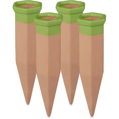 Confezione da 4 picchetti autoirriganti in terracotta per irrigazione di piante, picchetti