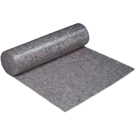 2 rotoli di telo protettivo, 1 m x 50 m = 50 m², antiscivolo, impermeabile, 200 g/m², per pittura, traslochi, grigio