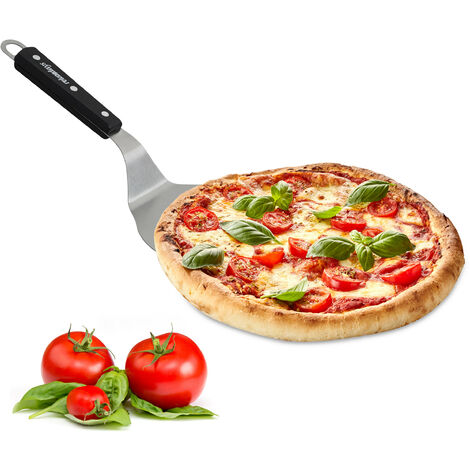 in Acciaio Inox 25,4 cm con Manico in Legno Pala Rotonda per Pizza Carriey 