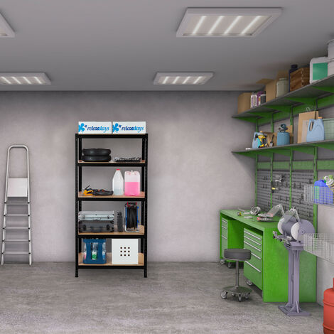 175 kg per ripiano 5 livelli, 1800 mm di altezza x 900 mm di larghezza x 450 mm di profondità Scaffalatura in acciaio resistente per garage 