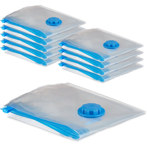 20 sacchetti sottovuoto, sacchetti a compressione per viaggi, abbigliamento e coperte, con valvola, trasparenti, in set