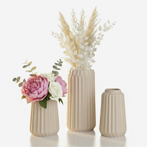 Relaxdays Set da 3 Vasi per Fiori, Fioriere Quadrate in Legno, con