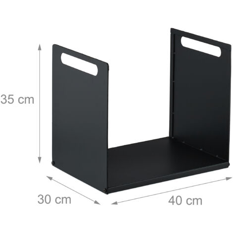DanDiBo 96469 - Scaffale per legna da ardere e legna da ardere in metallo, colore: nero, 52 cm