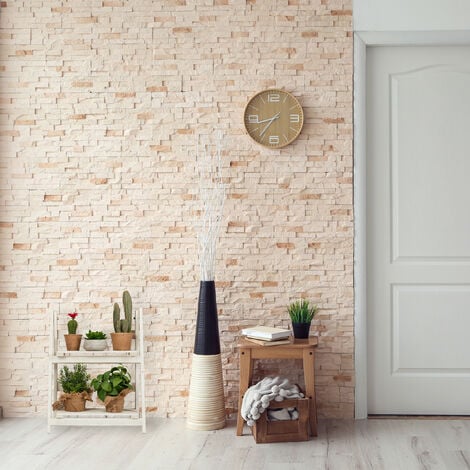 Relaxdays Fioriera a Scala, per Interni e Esterni, Design Shabby-Chic, Richiudibile, HLP 51x41x25 cm, 2 Livelli, Bianco