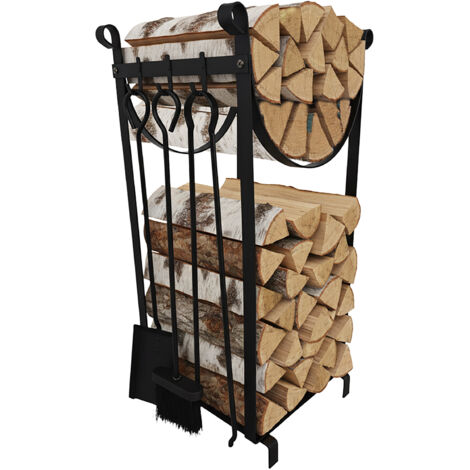 Pinza Per Legna Relaxdays In Ferro Battuto – 46 Cm, Resistente Al Calore, Per Camino E Stufe, Colore Nero