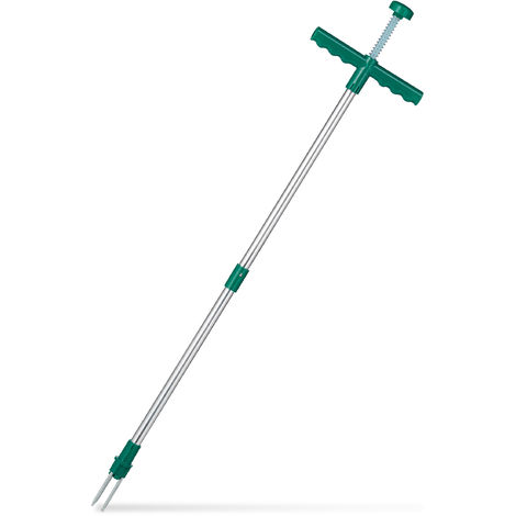 Relaxdays Estirpatore, Sarchiatore Manuale con Artigli in Acciaio a Molla,  per Rimuovere le Erbacce, L 100 cm, verde