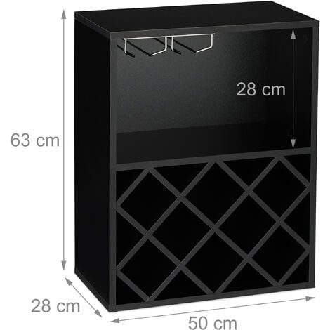 1x Cantinetta con Porta Calici, per 22 Bottiglie, da Terra, per Vino e  Prosecco HLP: 96 x 63 x 35 cm, Marrone