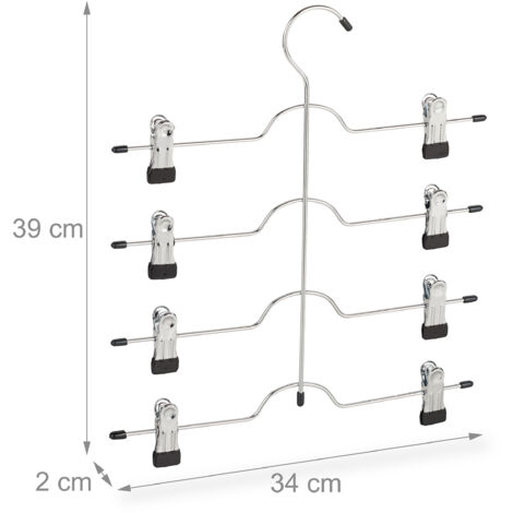 20 Grucce Con Clip Per Pantaloni E Gonne – Regolabili, Antiscivolo E Salvaspazio (Bianco, 35,5 Cm)