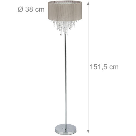 Paralume Rotondo In Metallo E27 - Stile Vintage/Rustico/Boho Per Lampada Da Terra, Tavolo O Sospensione - 30x20 Cm, Nero - 2