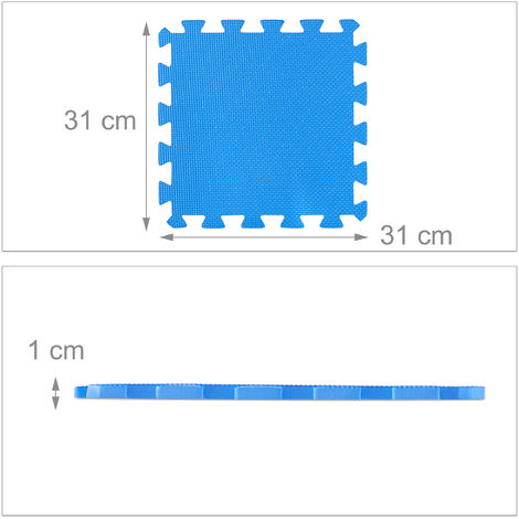 Tappeto Puzzle Eva nero,Tappetino Piscina Gioco Casa set 30 x 30 cm 20pcs