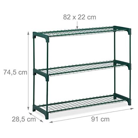 Scaffale Portapiante In Metallo A 8 Ripiani 43x22x141cm – Organizer Per Interni/Esterni, Balcone E Giardino