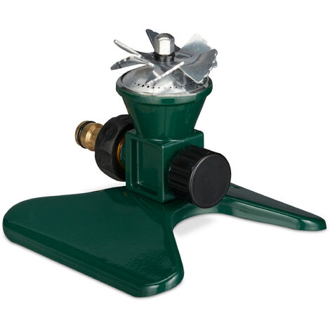 2 Irrigatori Da Giardino In Metallo – Regolabili 360° Con Base A Punta – Testa In Ottone – Grande Copertura Per Prato E Piante
