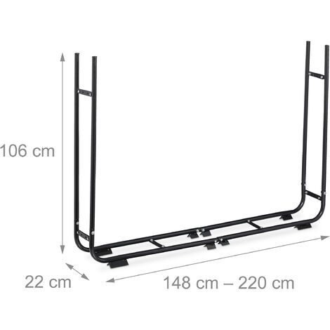 Staffe Per Portalegna Relaxdays - Set Da 4 In Acciaio Nero Per Costruire Scaffali Legna Fai Da Te - Foto 6