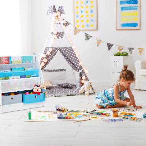 Porta Giochi Bambini, Con Motivi Marini, 2 Scatole, 3 Scomparti - 6