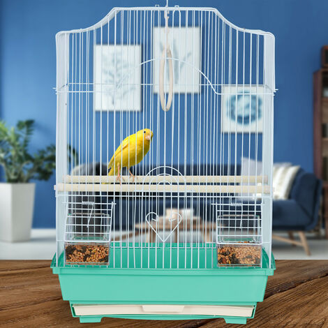 Gabbia Per Uccelli Voliera Parrocchetto Canarini Con Mangiatoia - Foto 9