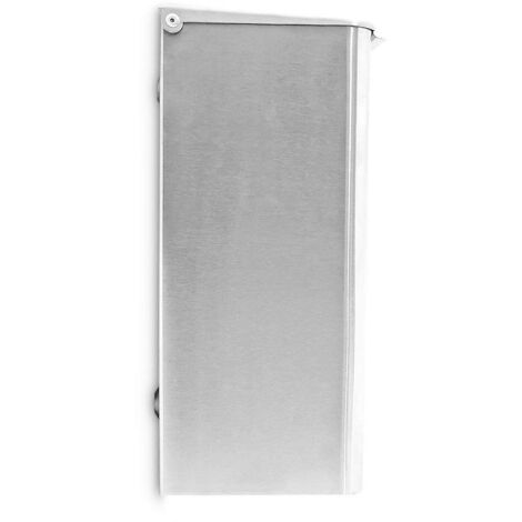 Relaxdays Cassetta Postale Con Scomparto Portagiornali – Acciaio Inox Nero/Argento 37x37x11 Cm, Chiusura A Chiave E Finestra Per Nome
