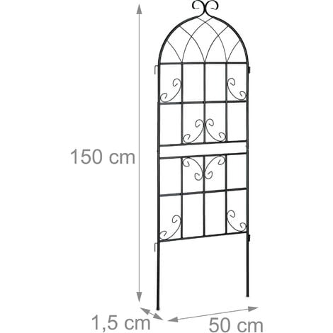 9x Griglie per Rampicanti, Pannelli da Piantare per Piante, 122 x 31 cm,  Traliccio Giardinaggio, nero