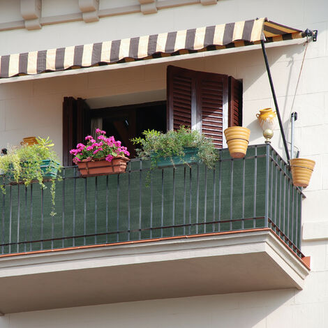 Rete ombreggiante verde marrone per recinzione balcone frangivista  oscurante 90%