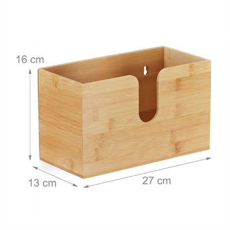 Dispenser Per Asciugamani Di Carta Da Parete Relaxdays - In Bambù, Per Formato H2, Design Naturale - Foto 3