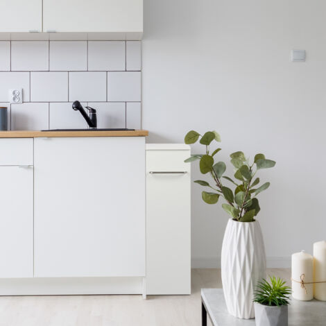 Relaxdays Mobile Salvaspazio A Colonna - 2 Cassetti, 61,5x20x45 Cm, Bianco, Per Bagno, Cucina, Salotto