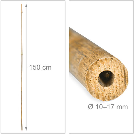 50x Canne di Bambù 150 cm, in Bambù Naturale, Sostegno per Piante  Rampicanti, Bricolage, Legno Naturale