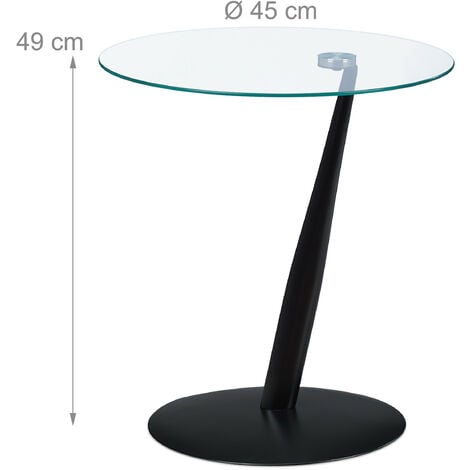 Tavolino Basso In Vetro E Legno - Nero, 50x50x50 Cm, Per Salotto - Foto 2