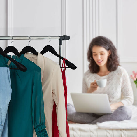 Grucce In Velluto Salvaspazio - 30 Pezzi Nero Con Gancio Girevole 360° | Per Ottimizzare L'armadio - Foto 8