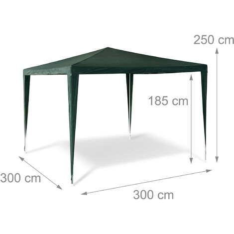 Gazebo Da Giardino Relaxdays 3x3m - Tenda Esterna Con Tetto In PE, Bianco, Per Feste E Festival - Foto 2