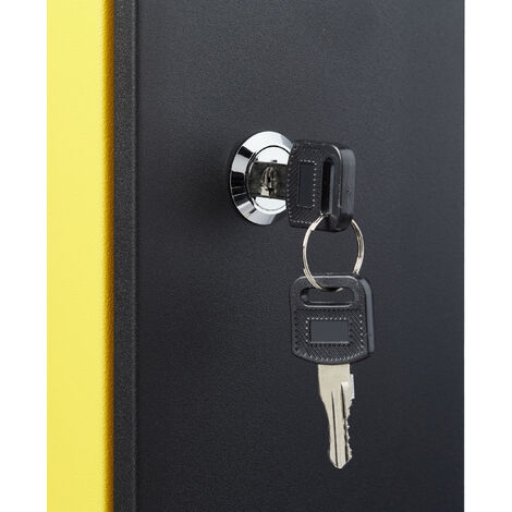 Relaxdays Cassetta Postale Moderna A4 - Acciaio Nero E Giallo Con Serratura - Foto 5