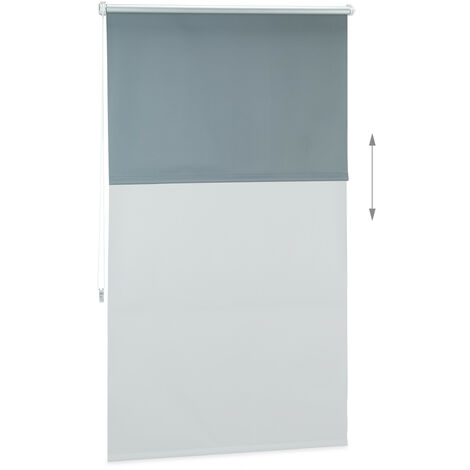 Relaxdays Tenda a Rullo Oscurante, Tenda Termica, Catenella Laterale, senza  Fori, 90x165, Tessuto L: 86, Grigio