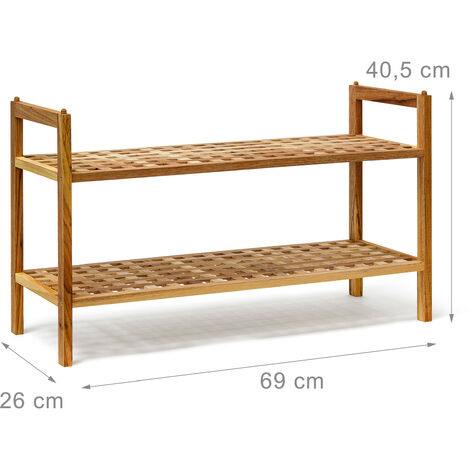 4x Set Scarpiera in Legno di Noce, Porta Scarpe Impilabili, 2 Ripiani per 6  Paia Ognuna